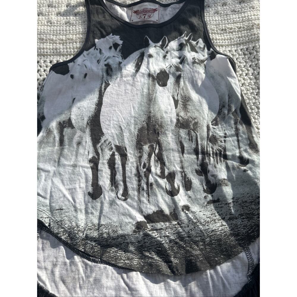 Paper Wings Organic Kids Horse Tank Top Shirt Size 7